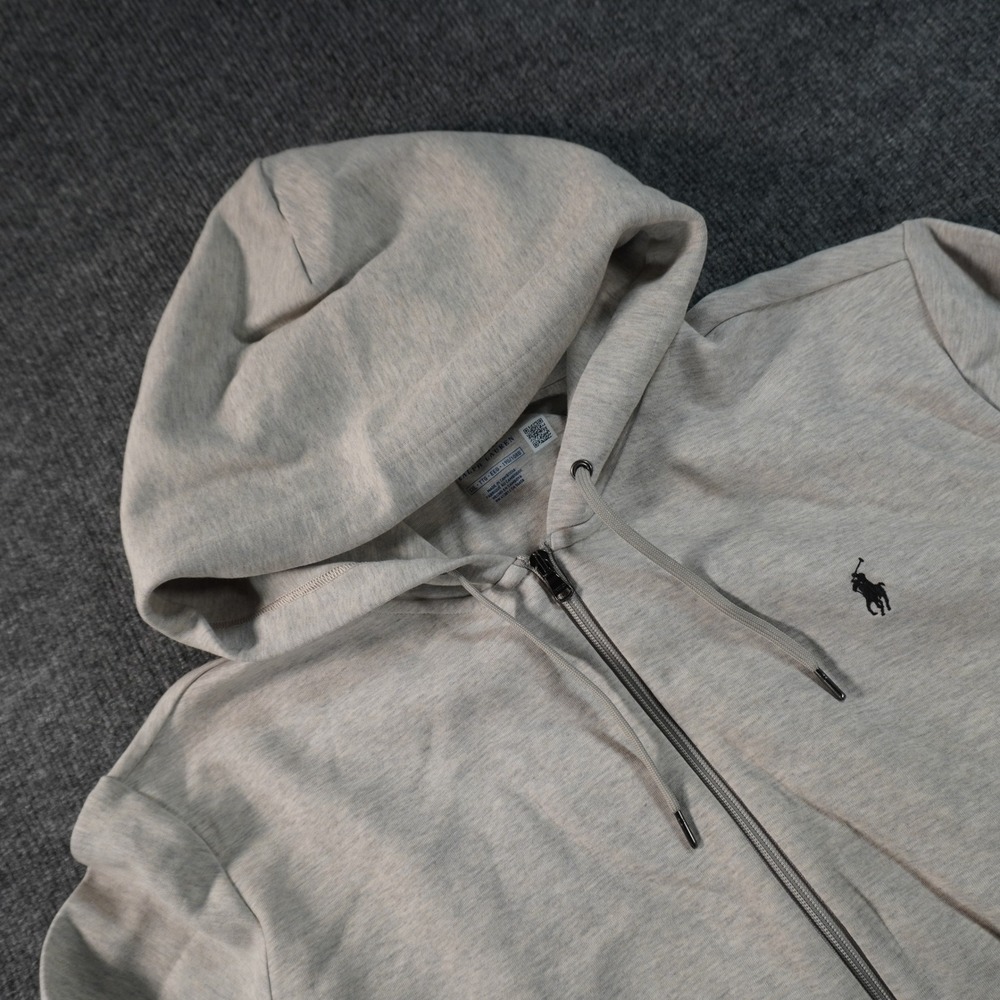 Polo Ralph Lauren Zip Hoodie Mens XXL Gray Heathered Logo Long Sleeve Relaxed
